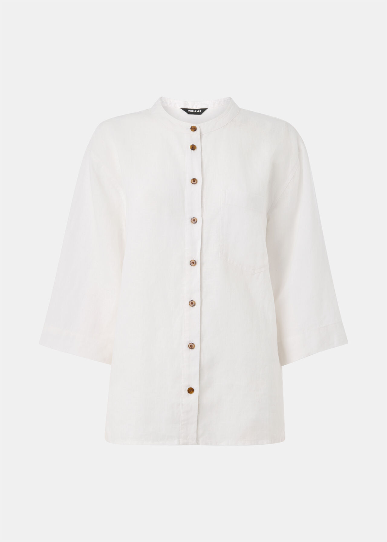 Linen Grandad Collar Shirt
