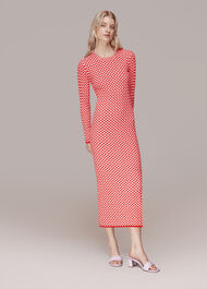 Checkerboard Knit Midi Dress