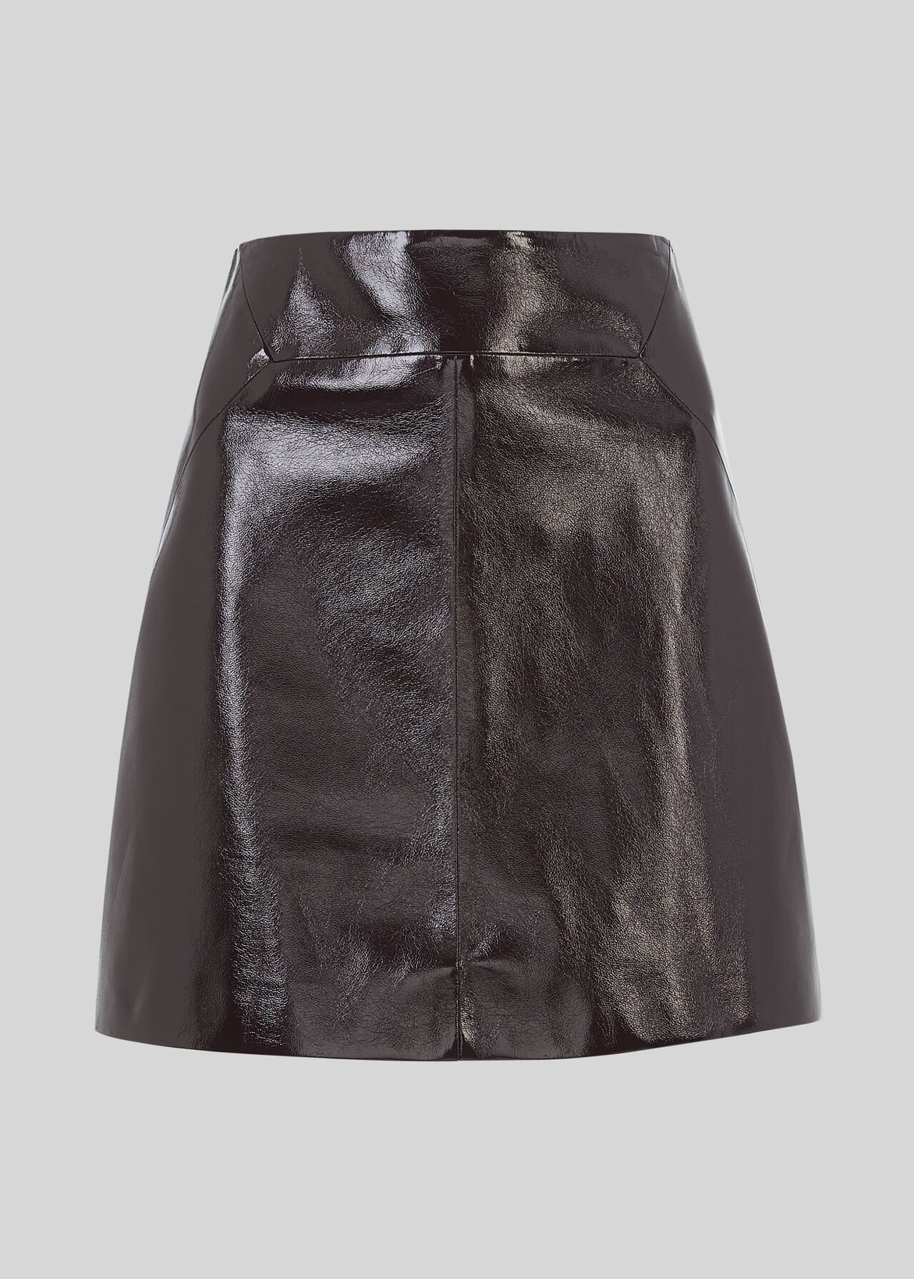 Patent A Line Skirt Burgundy