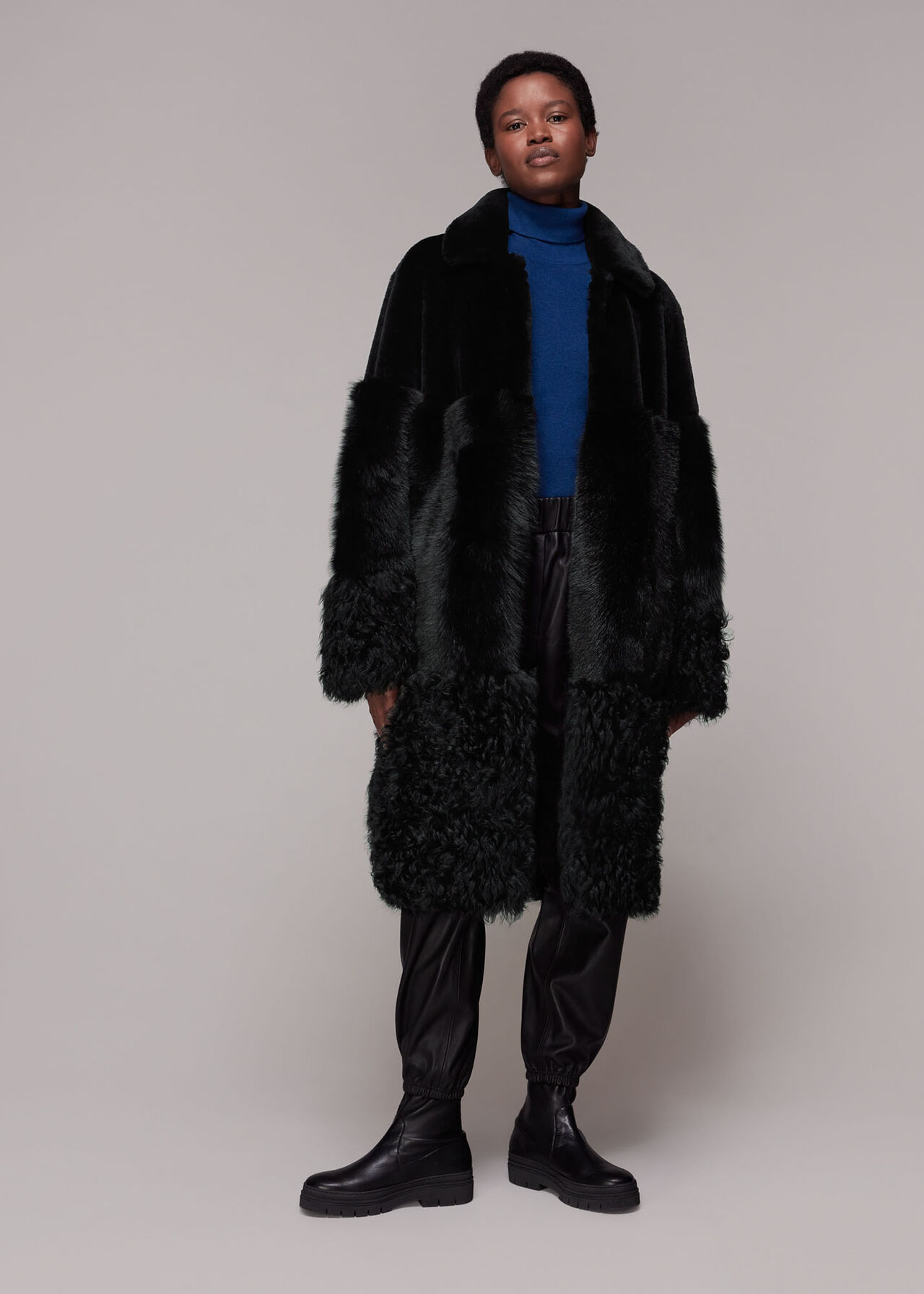 Cossma Shearling Longline Coat