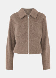 Zip Through Wool Blend Jacket