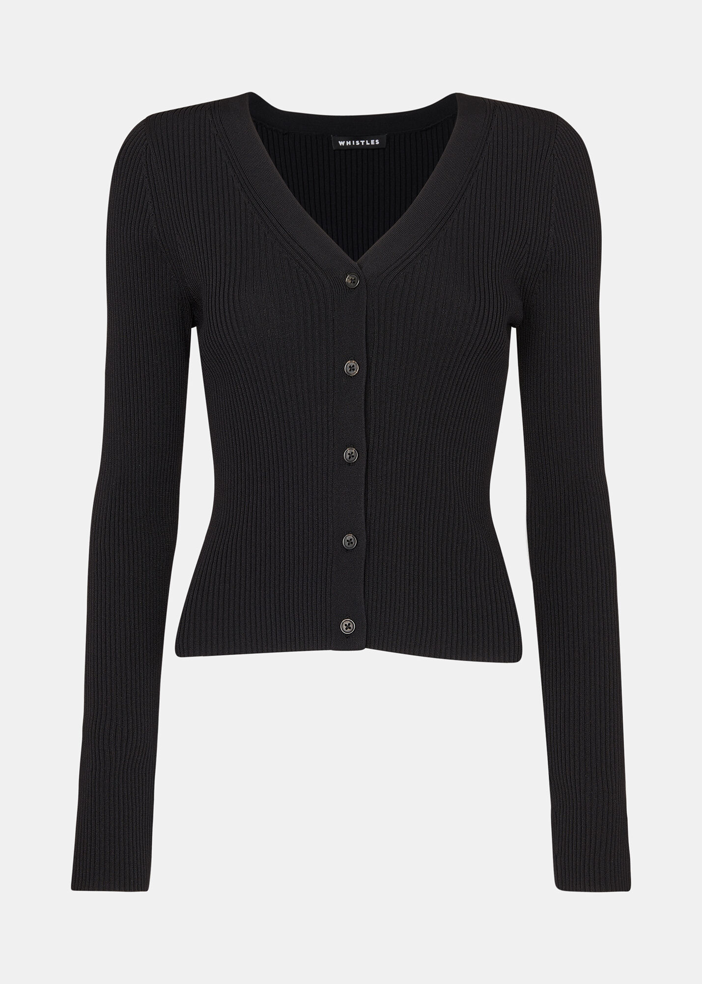 Ladies black v neck cardigan sales