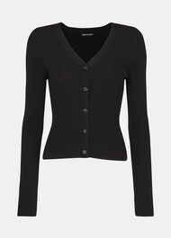 Ribbed V neck Cardigan