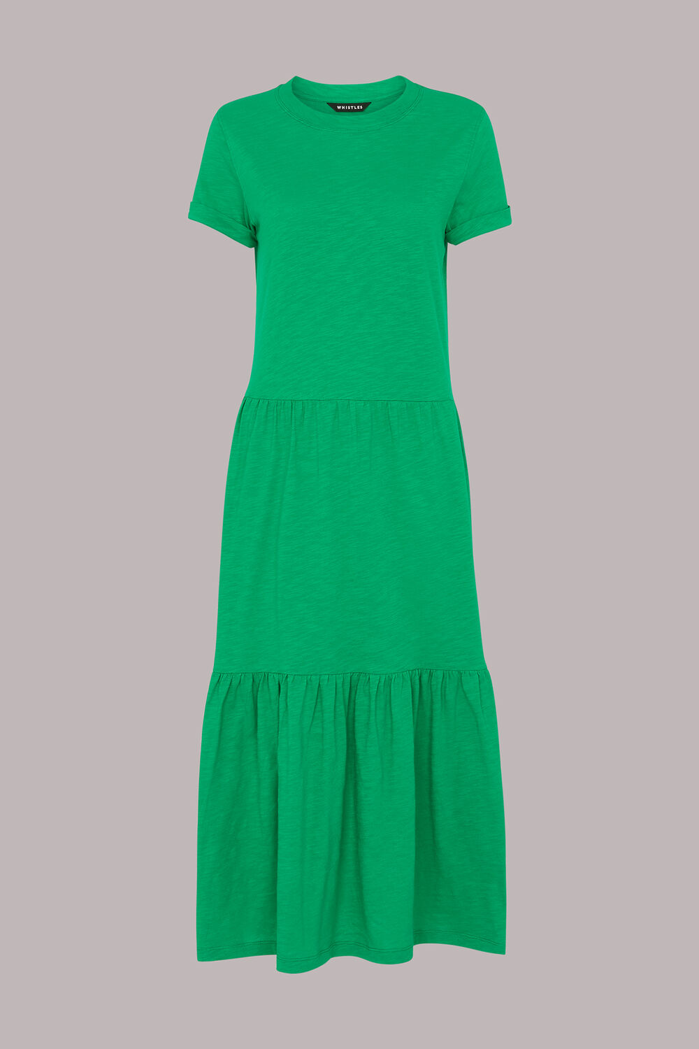 Tiered Jersey Midi Dress