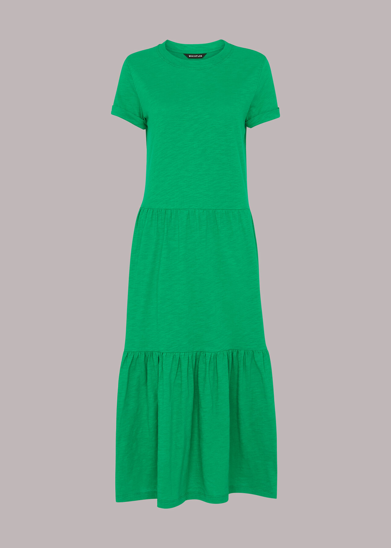 Tiered Jersey Midi Dress