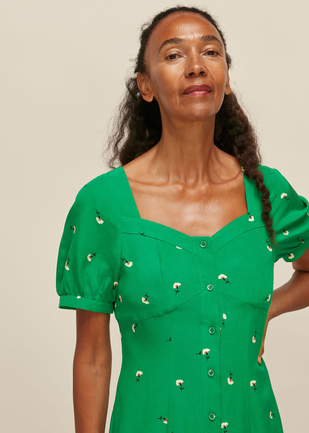 Romantic Floral Silk Dress