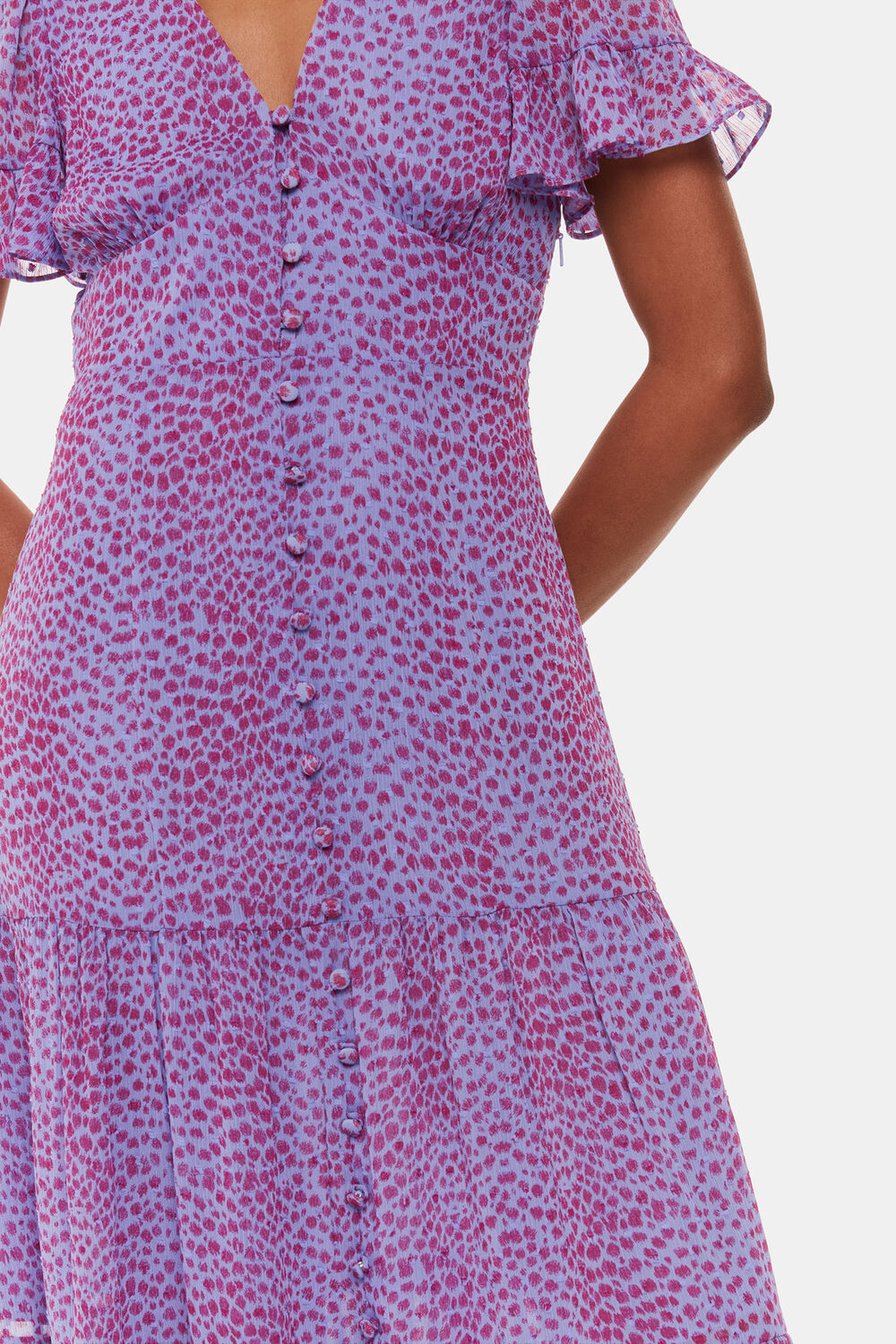 Petite Sketched Cheetah Dobby Dress