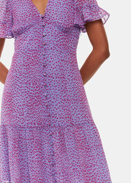 Petite Sketched Cheetah Dobby Dress