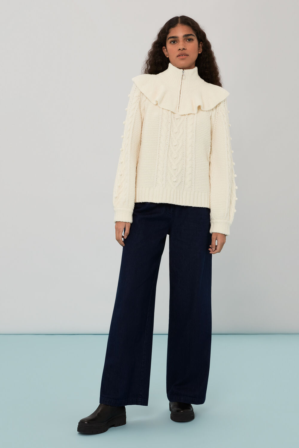 Electra Zip Frill Cable Knit