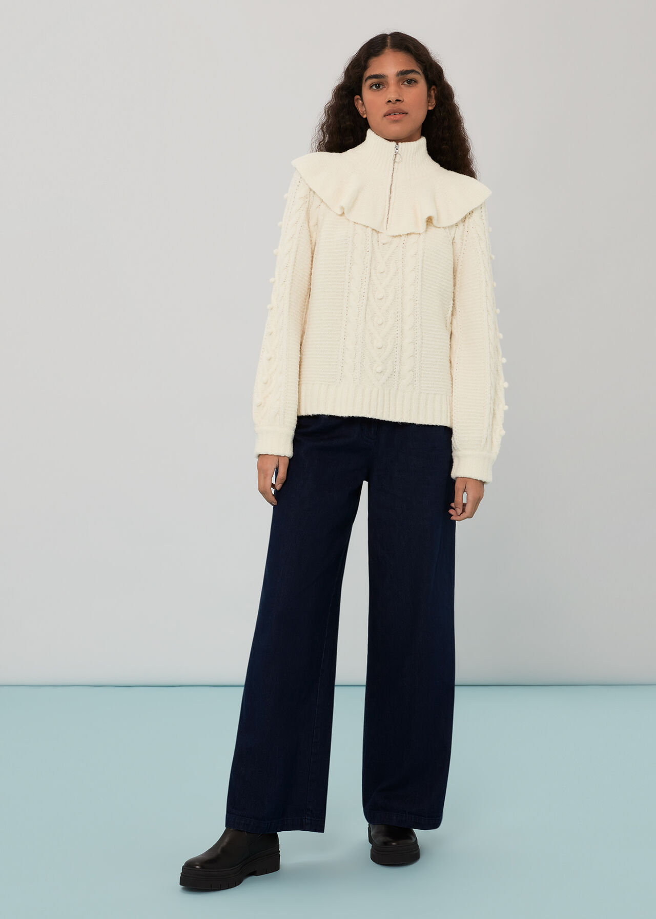 Electra Zip Frill Cable Knit