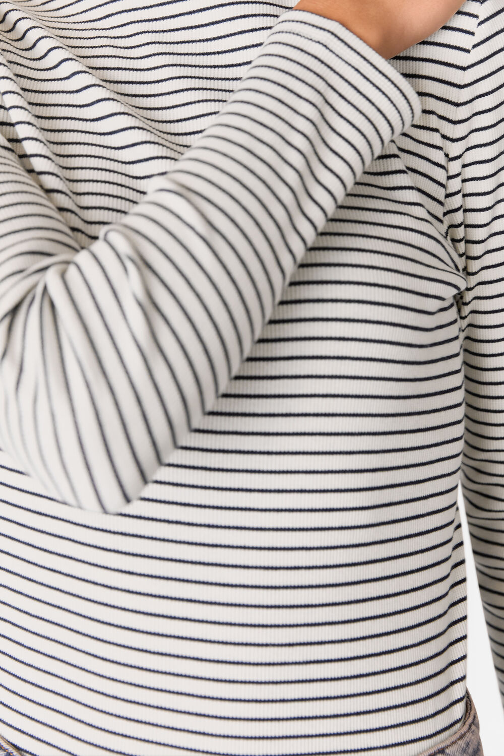 Stripe Detail High Neck Top