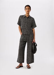 Woven Grid Crop Trouser