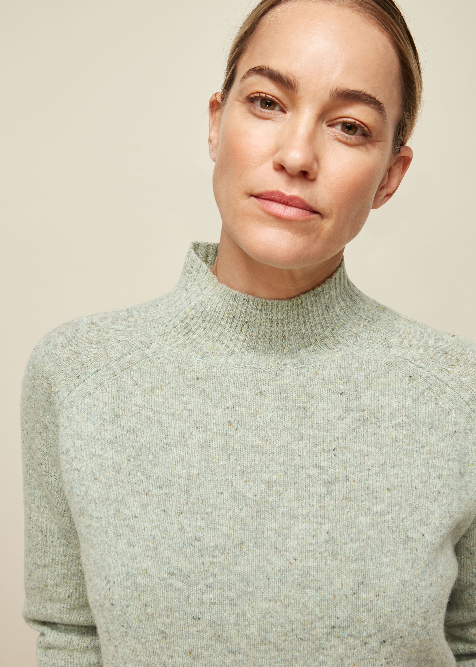 Funnel neck top knit