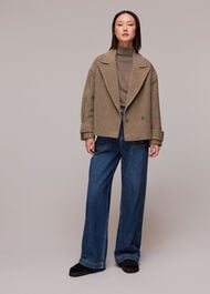 Relaxed Cropped Wool Coat