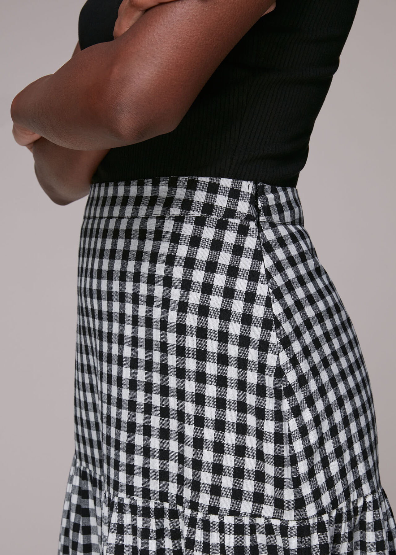 Tiered Gingham Skirt