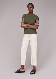 Minimal Cap Sleeve Tee Khaki