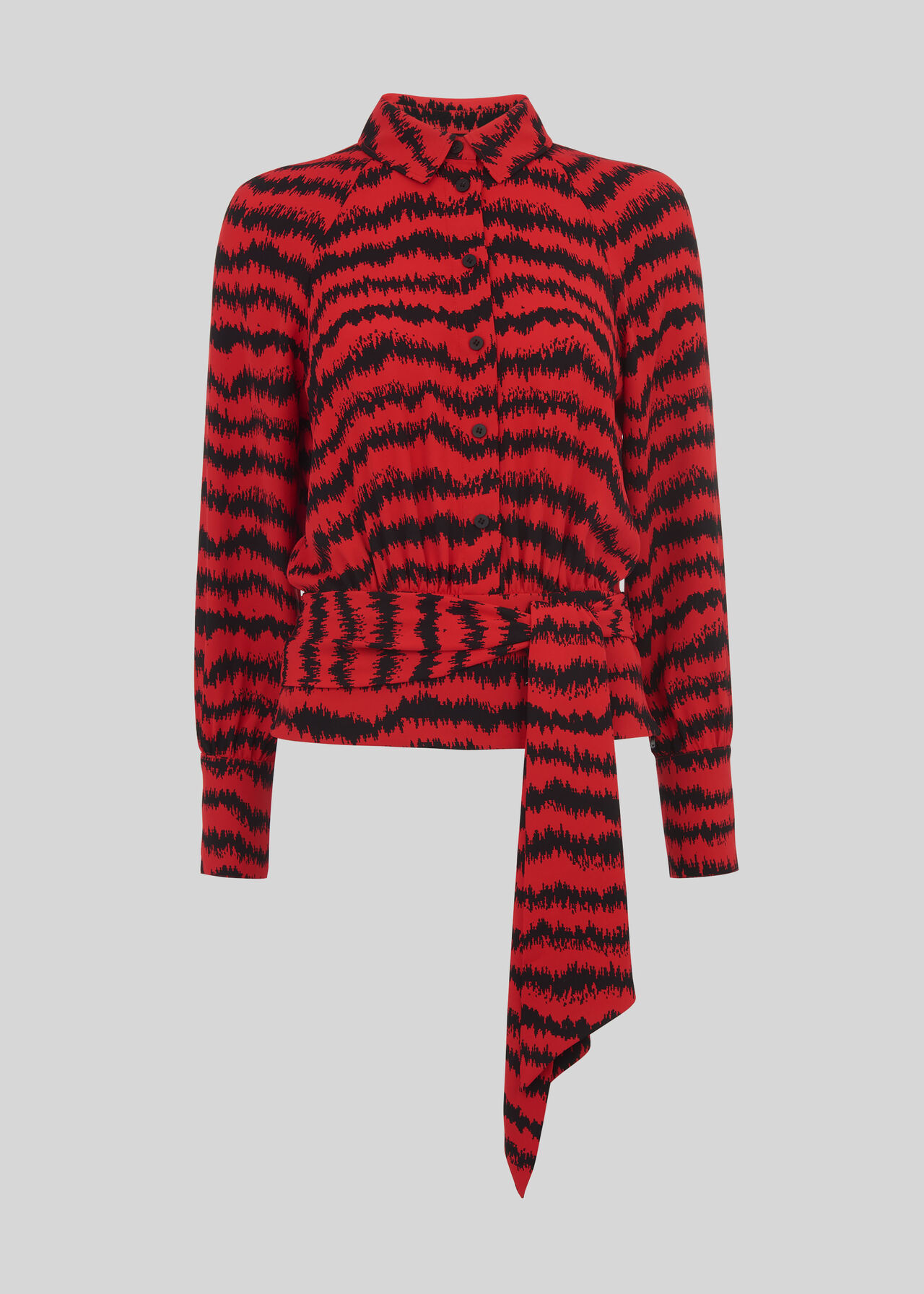 Milla Animal Wrap Back Shirt Red/Multi
