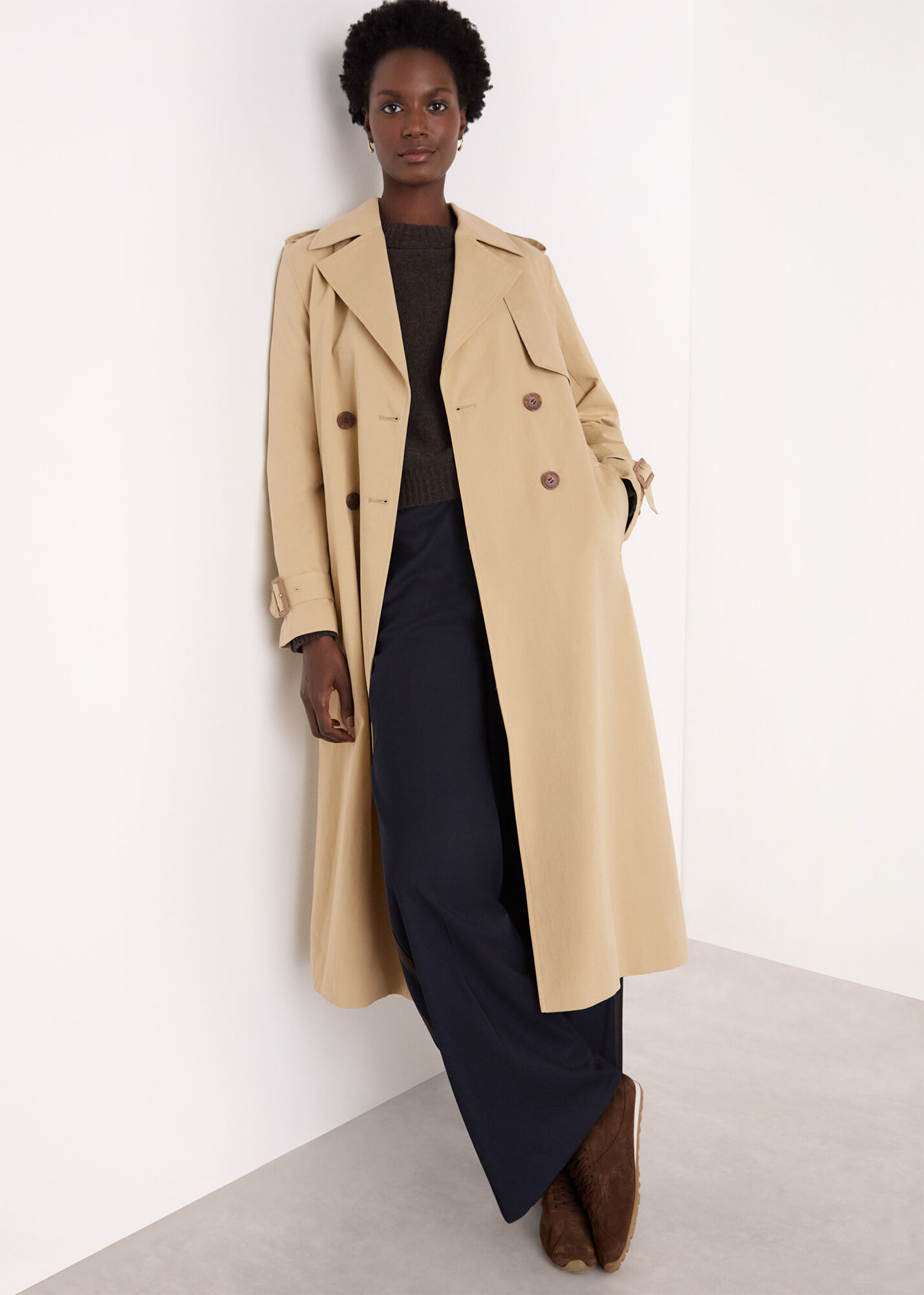 Taupe Funnel Neck Parka Jacket | WHISTLES | Whistles US |