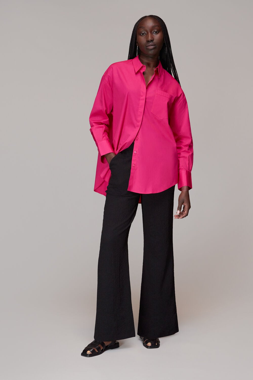 Pink Oversized Button Up Shirt