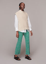 Flecked Rib Flare Knit Trouser