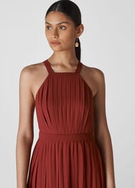 Kyra Pleated Dress Burgundy