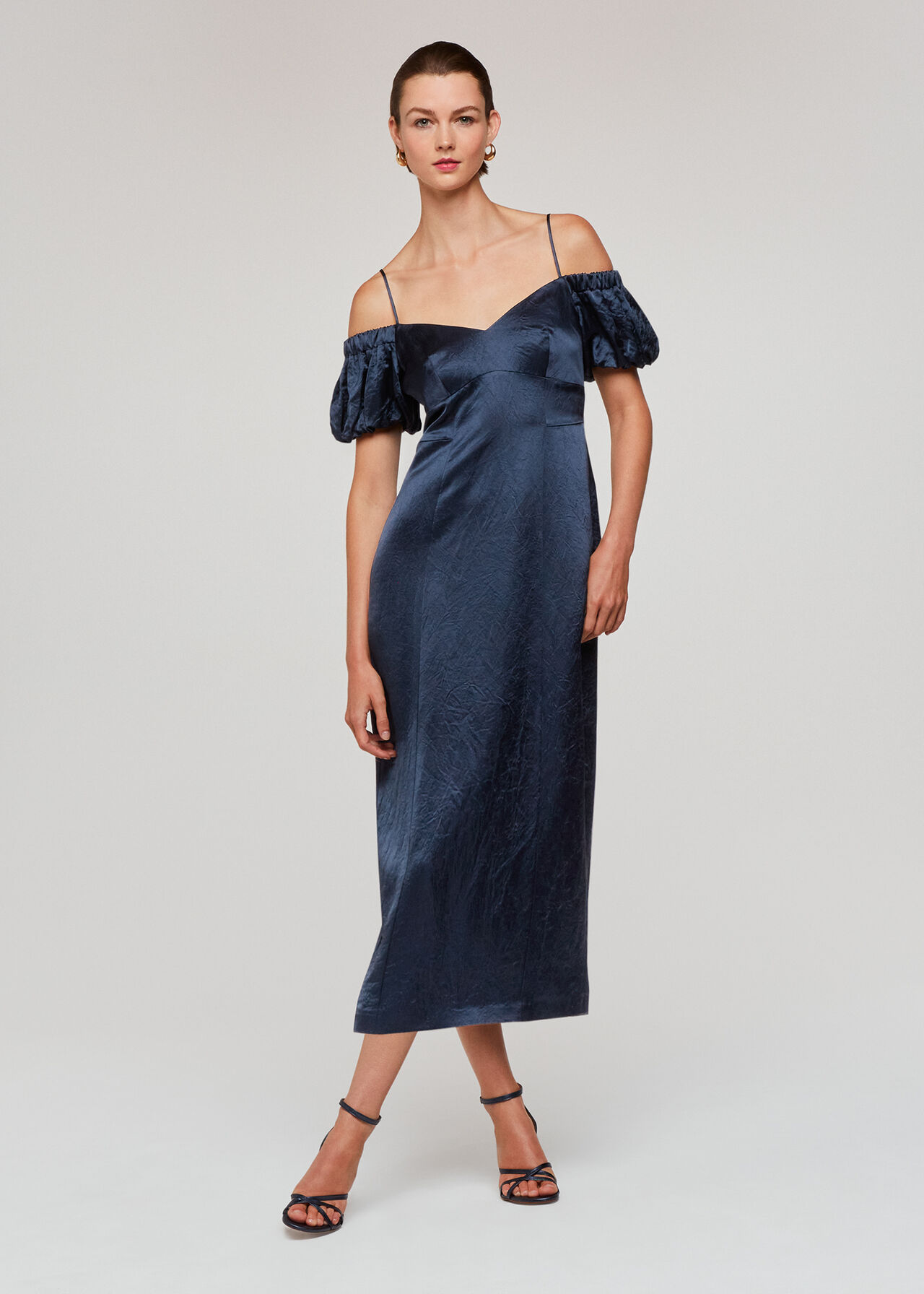 Navy Faye Bardot Dress WHISTLES Whistles UK