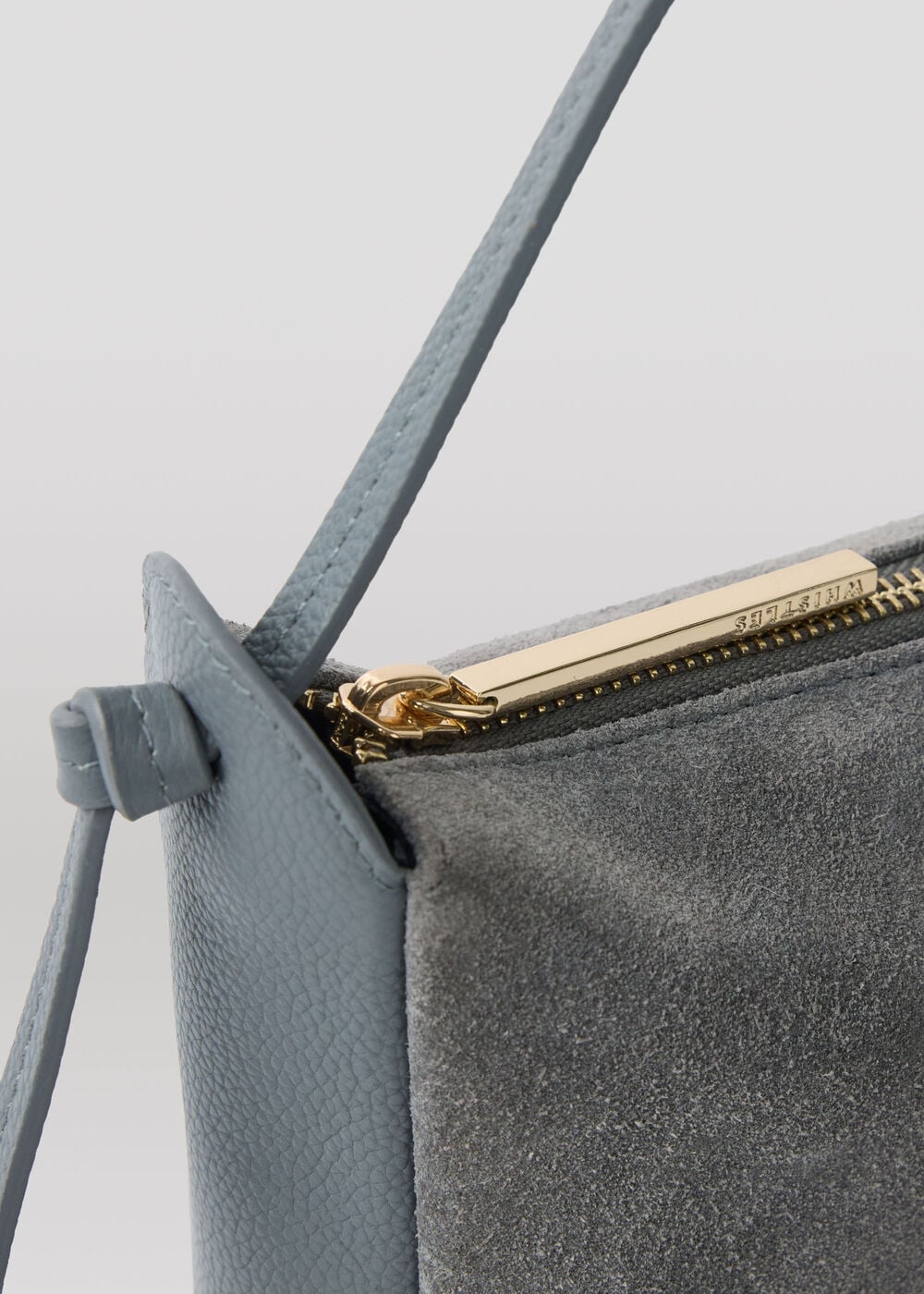 Grey Small Suede Knot Shoulder Bag