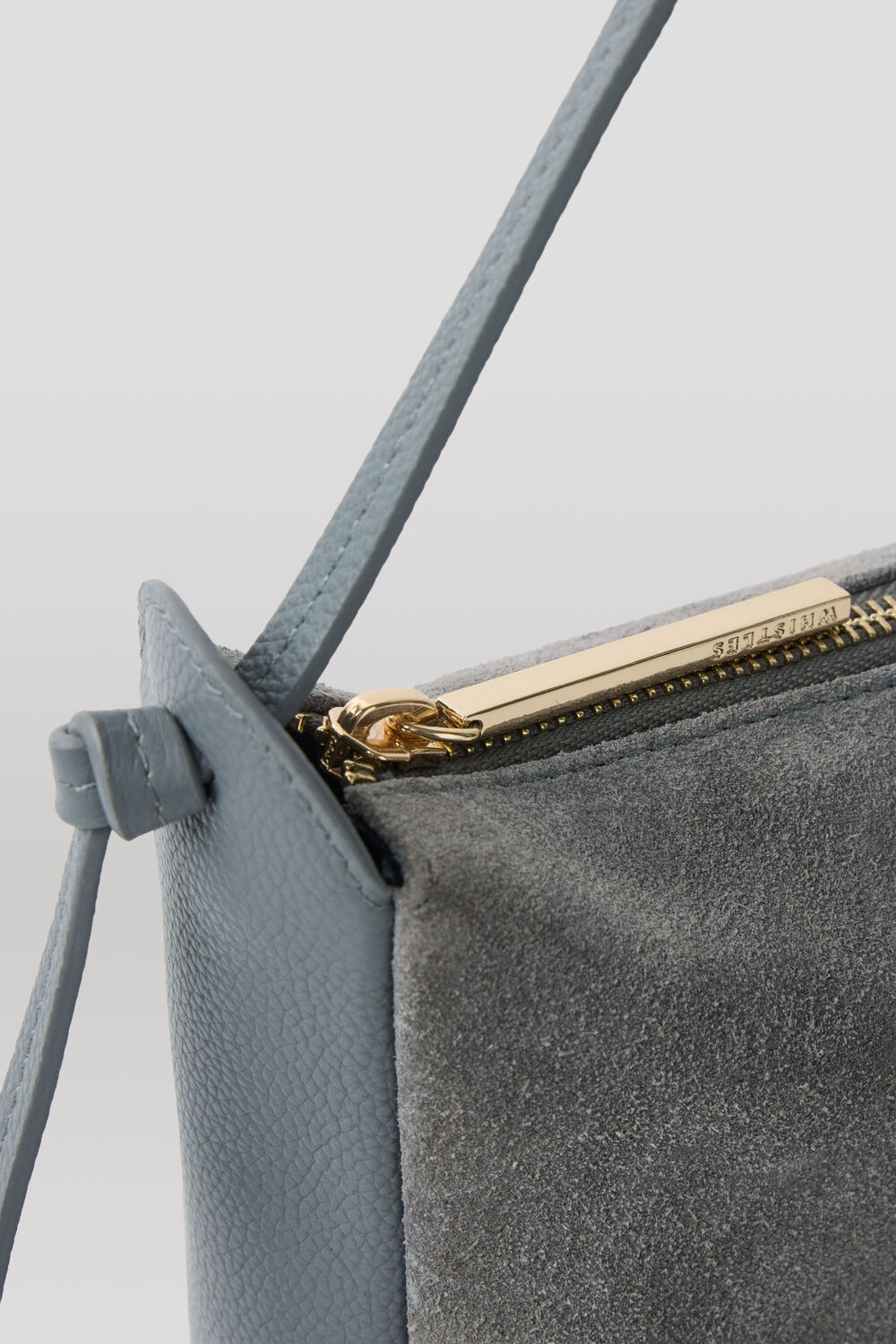 Grey Small Suede Knot Shoulder Bag