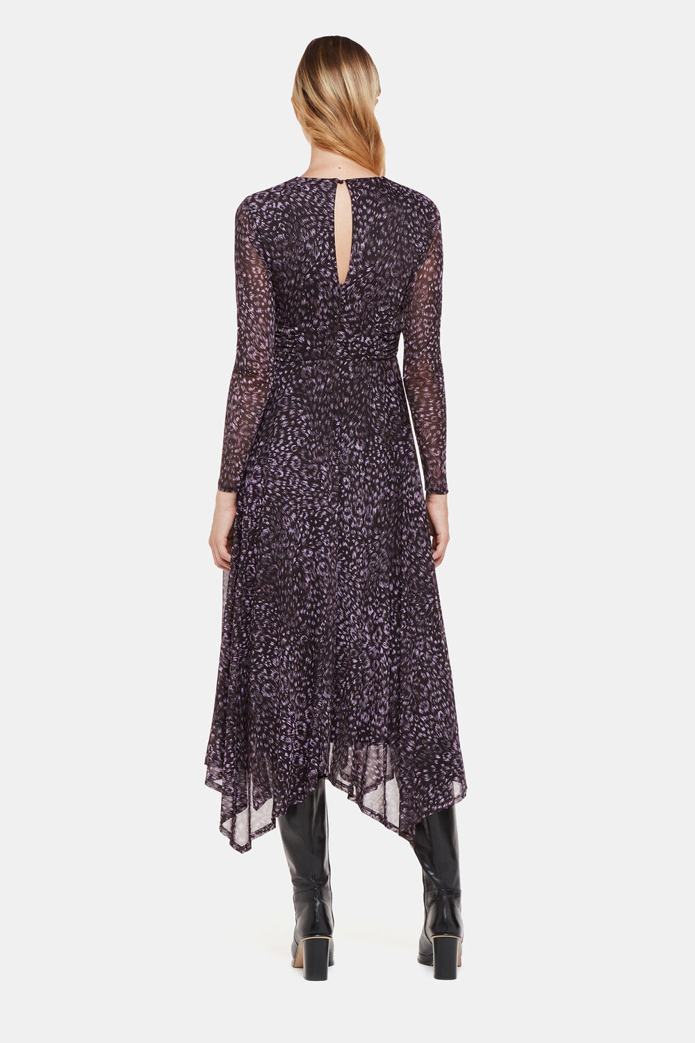 Feather Leopard Mesh Dress