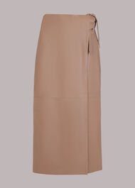 Tie Side Leather Skirt