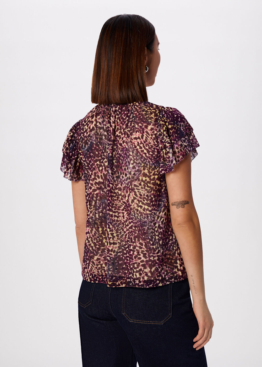 Orchid Print Dobby Top