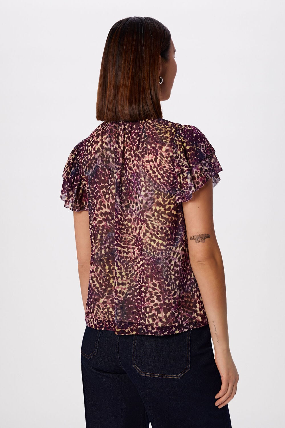Orchid Print Dobby Top