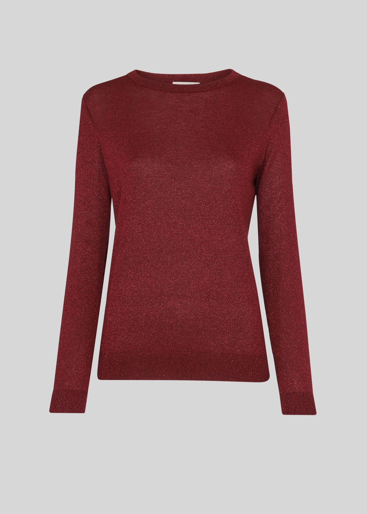 Sparkle Crew Neck Knit Burgundy