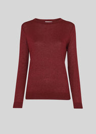 Sparkle Crew Neck Knit Burgundy
