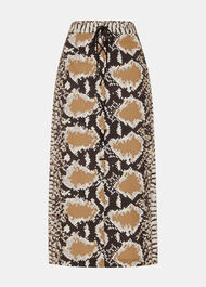 Snake Print Midi Skirt
