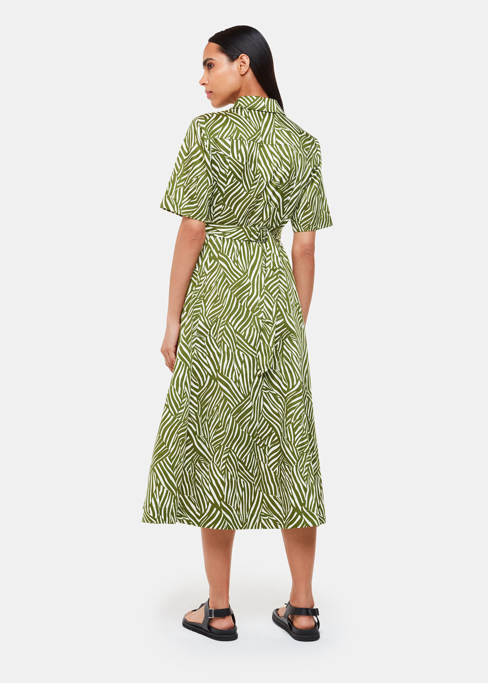 Linear Leaf Midi Dress