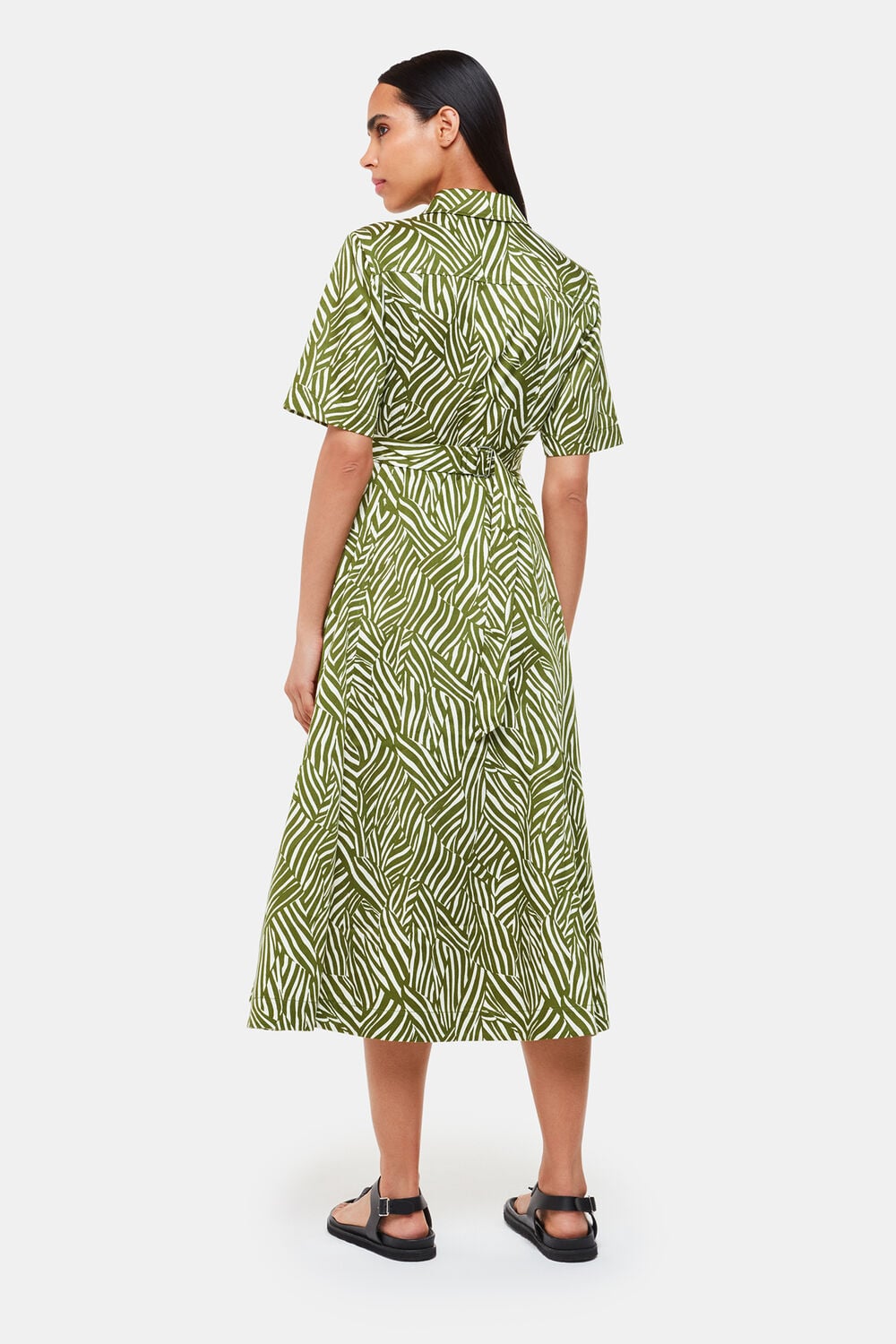 Linear Leaf Midi Dress