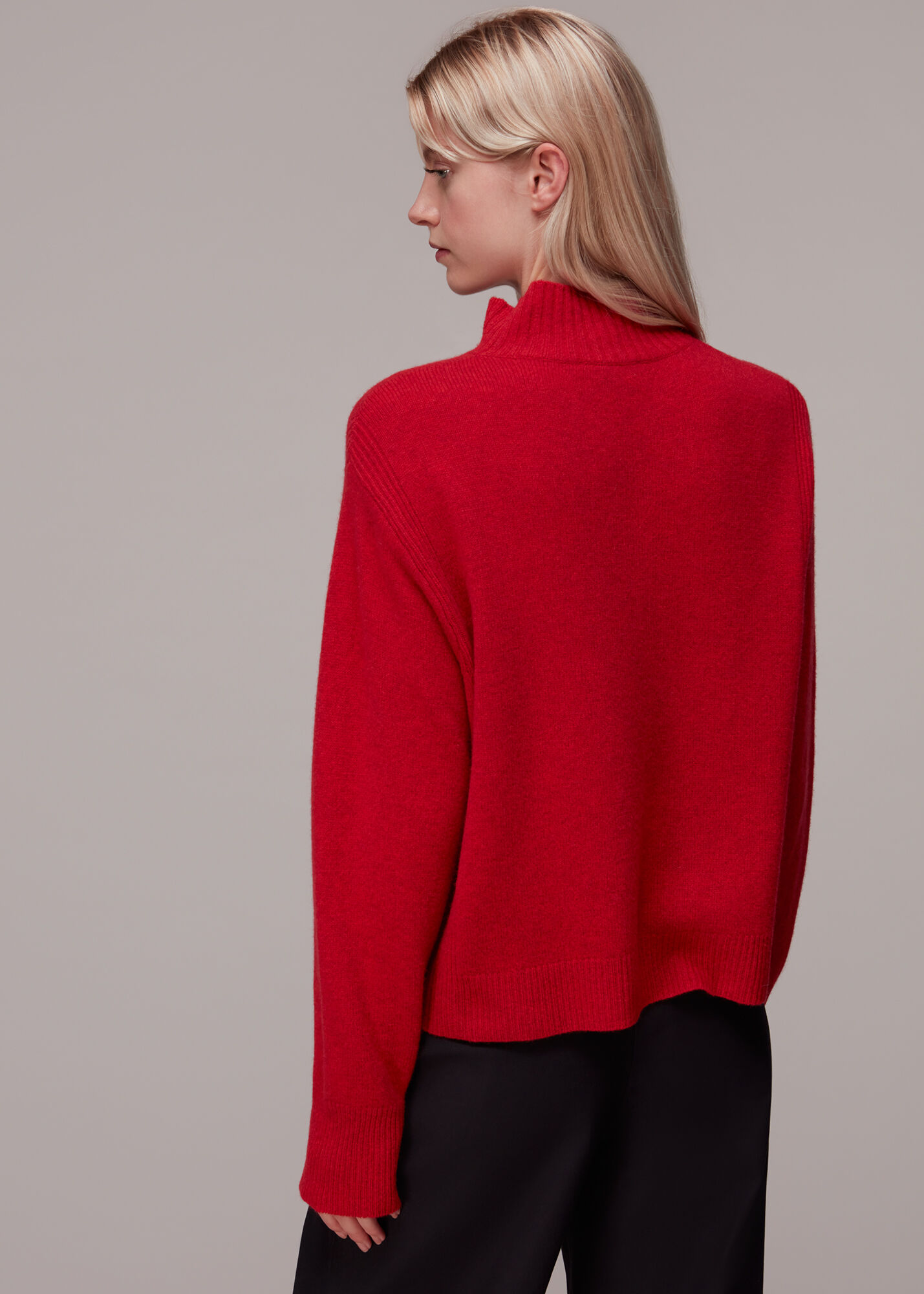 Red Ferne Wool Funnel Neck Jumper WHISTLES