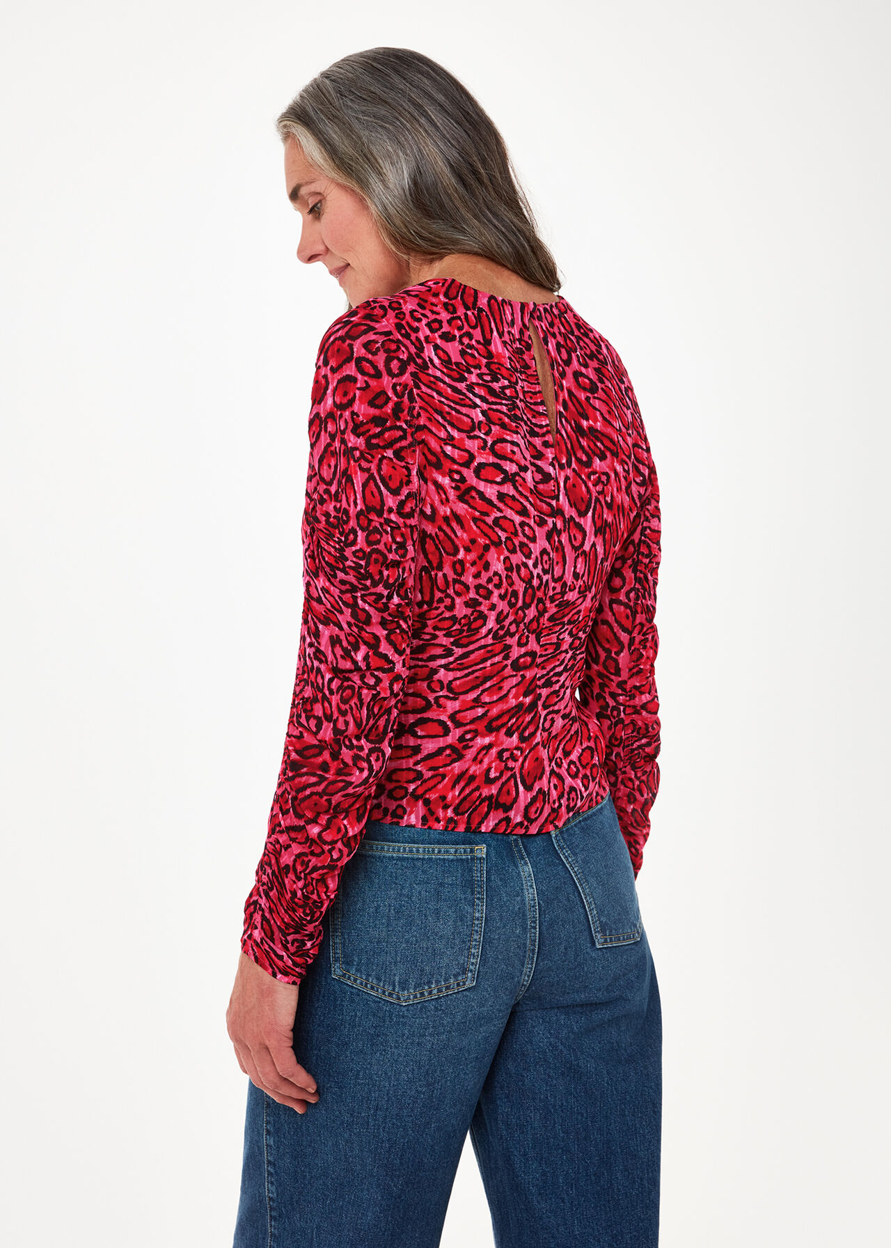 Waving Leopard Gathered Top