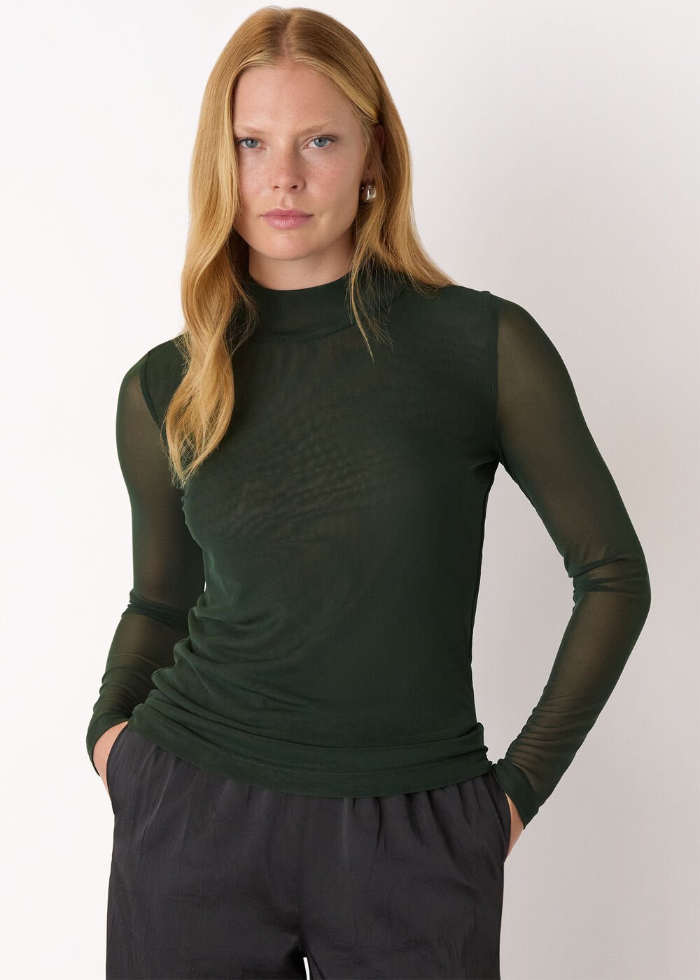 High Neck Mesh Top
