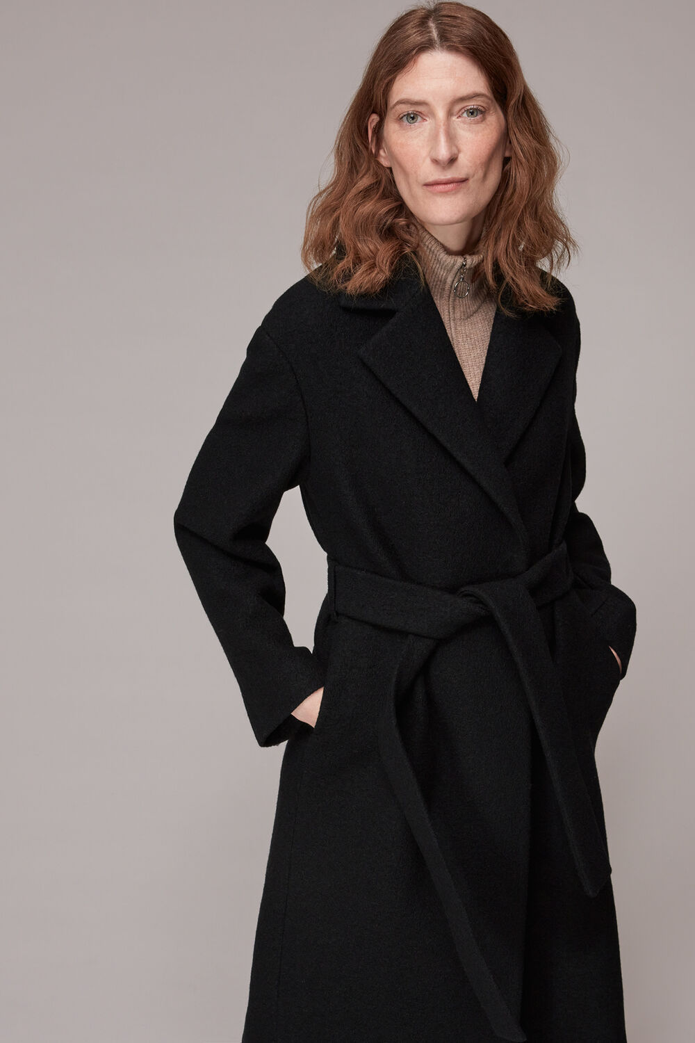 Tie Waist Wool Coat