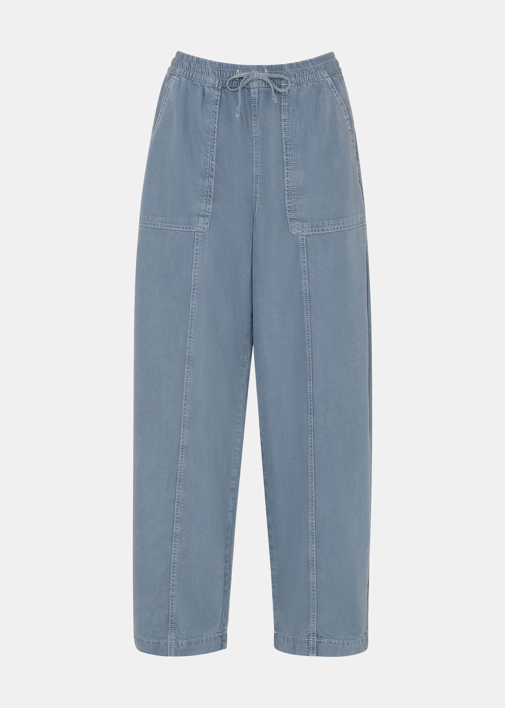Contrast Stitch Cotton Trouser