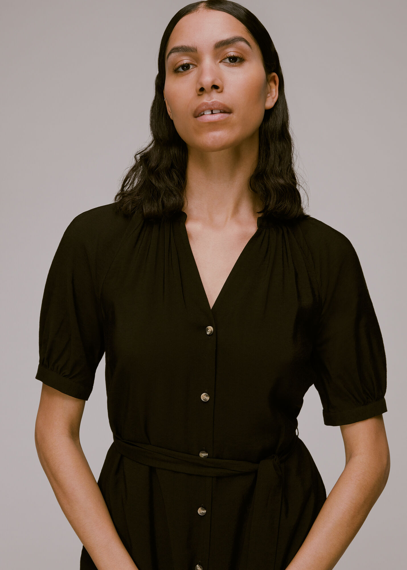 Black Olivia Midi Dress WHISTLES