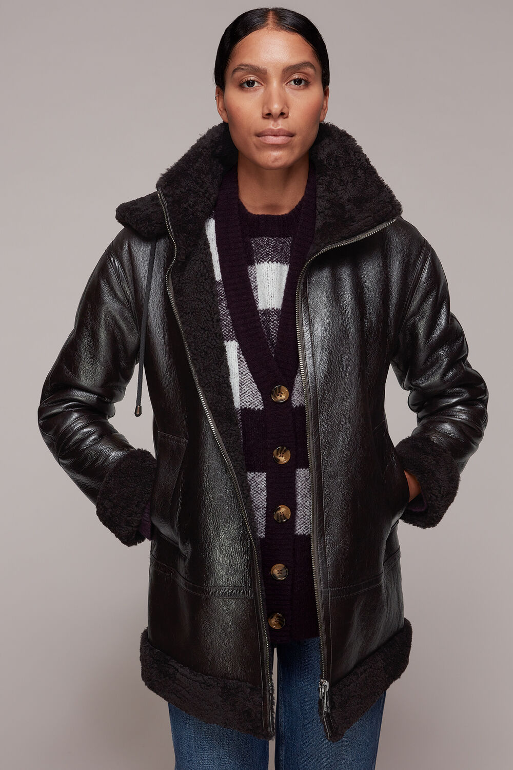 Shearling Hooded Biker
