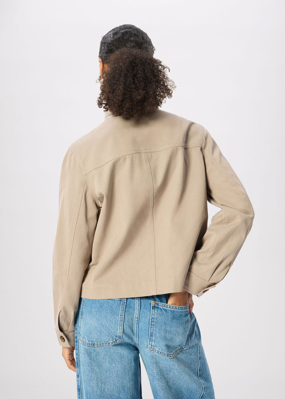 Funnel Neck Cotton Jacket