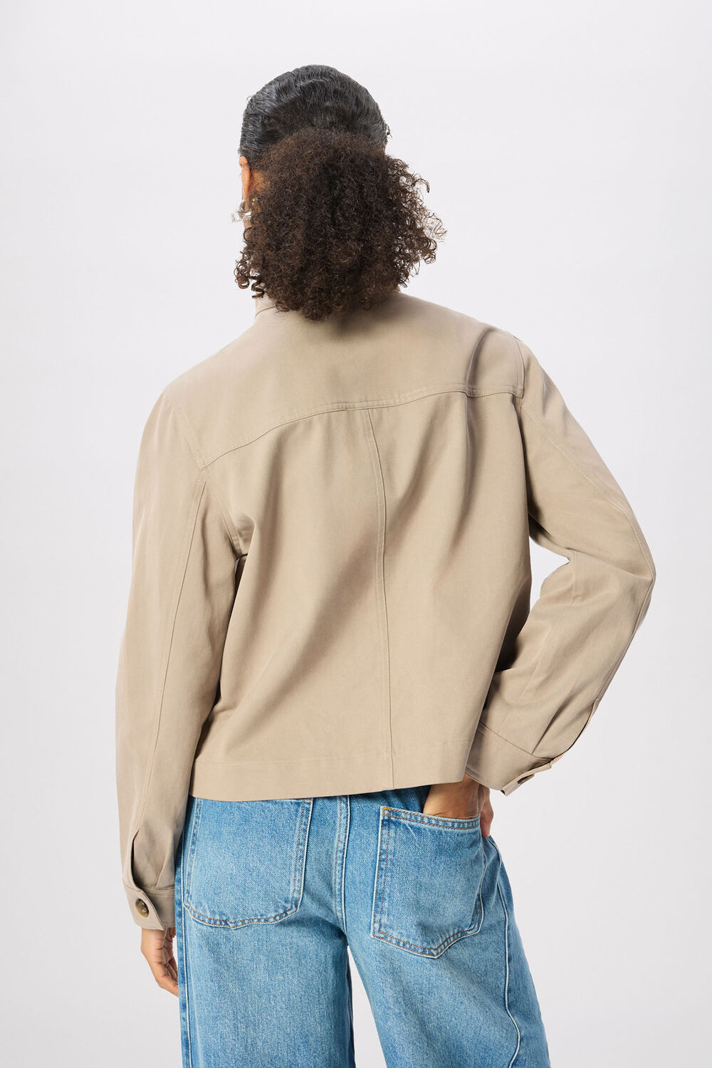 Funnel Neck Cotton Jacket