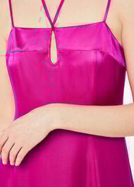 Cut Out Silk Mix Midi Dress