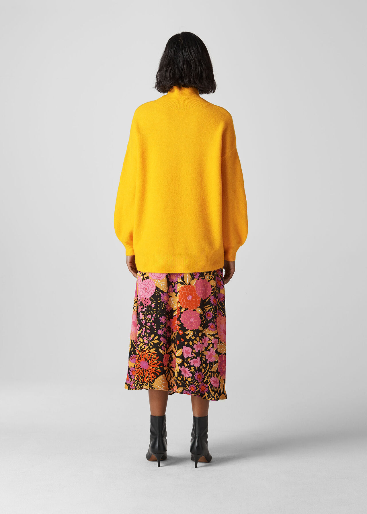 Oversized Funnel Neck Knit Yellow