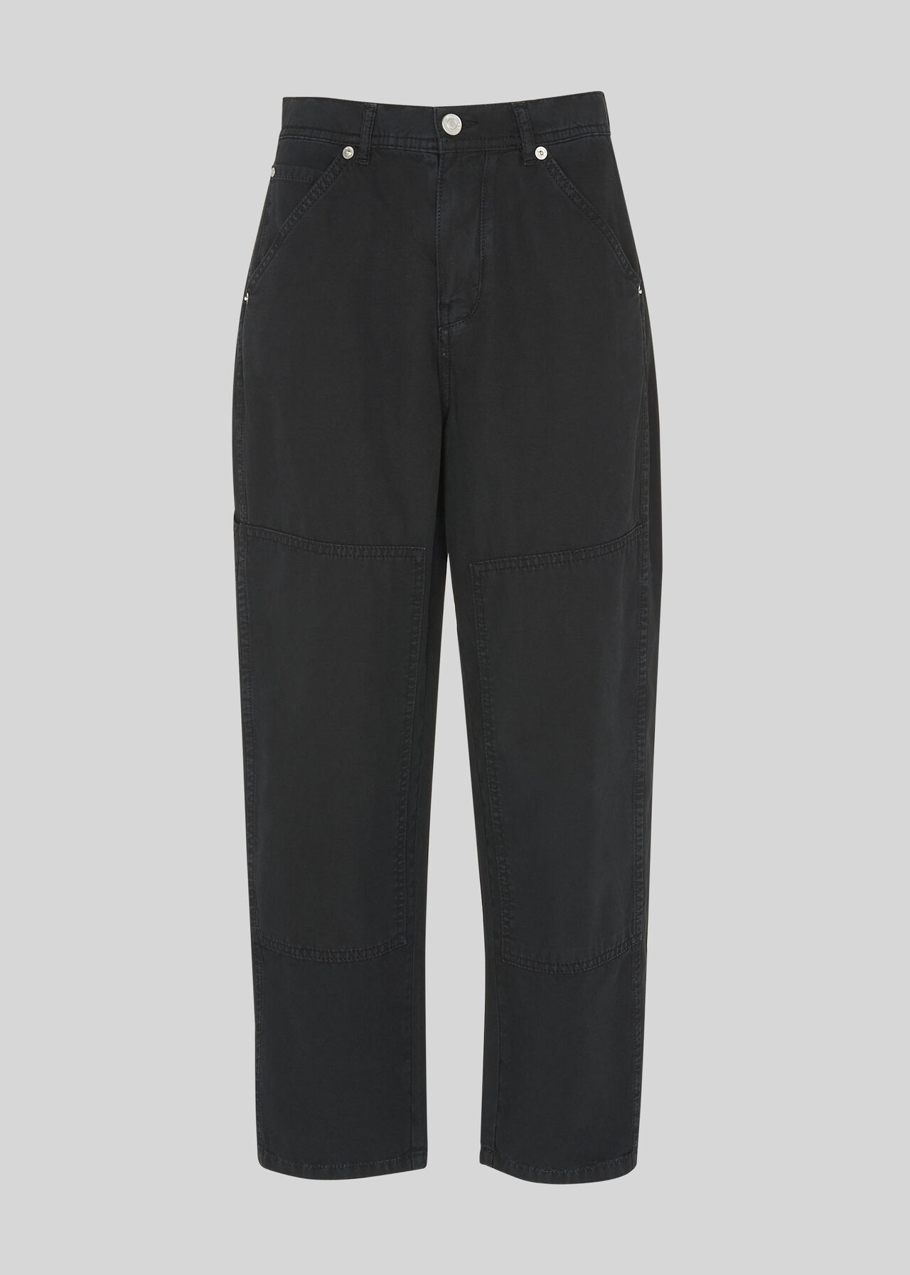 Cargo Panel Detail Trousers Black