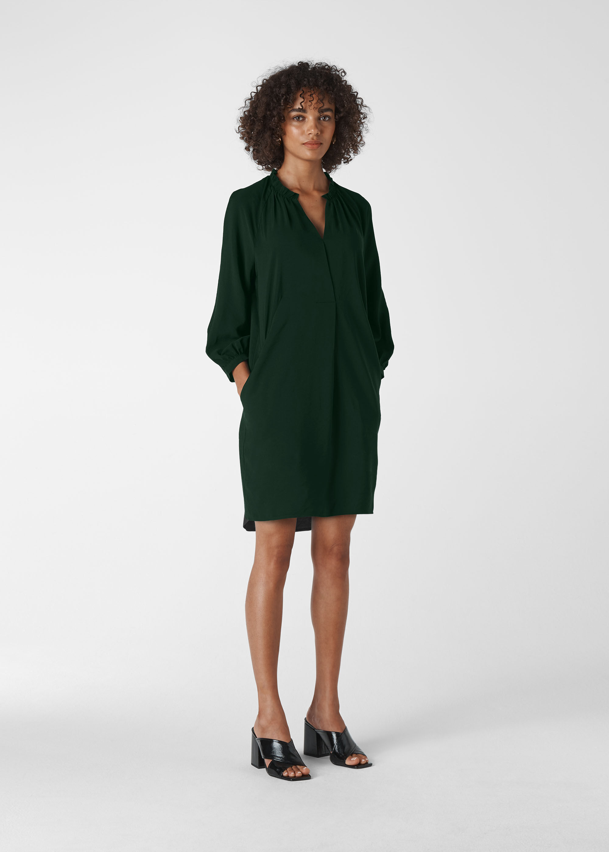 whistles green dress